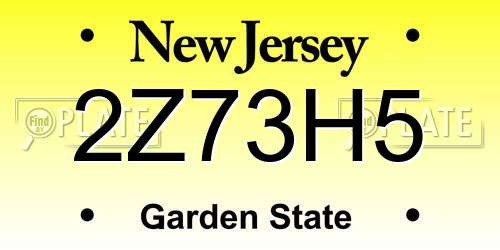 2Z73H5 New Jersey License Plate
