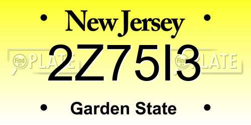 2Z75I3 New Jersey License Plate