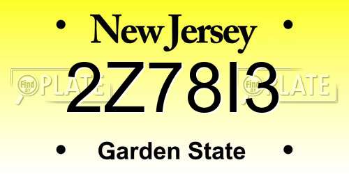 2Z78I3 New Jersey License Plate