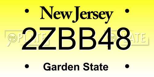 2ZBB48 New Jersey License Plate