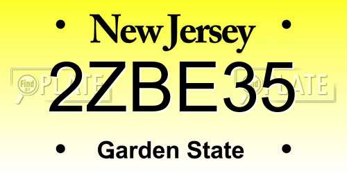 2ZBE35 New Jersey License Plate