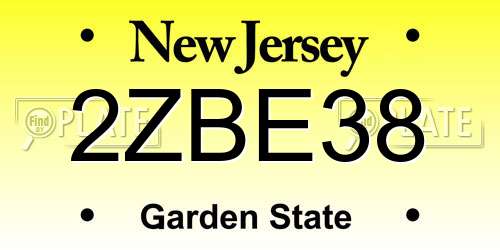 2ZBE38 New Jersey License Plate
