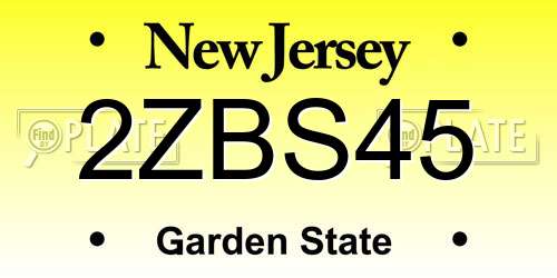 2ZBS45 New Jersey License Plate