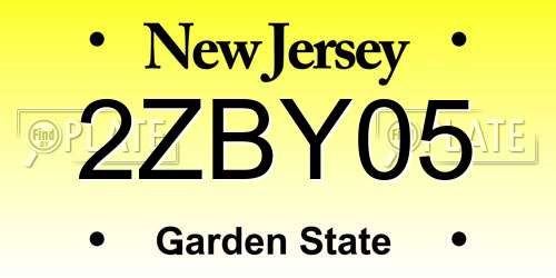 2ZBY05 New Jersey License Plate