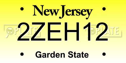 2ZEH12 New Jersey License Plate
