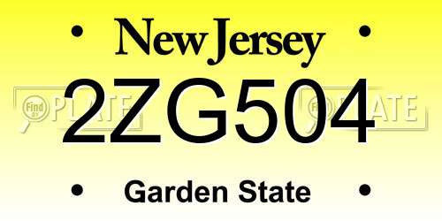 2ZG504 New Jersey License Plate