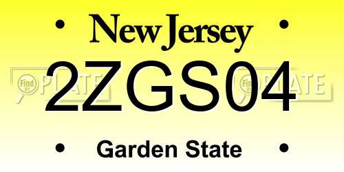 2ZGS04 New Jersey License Plate