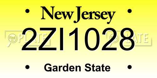 2ZI1028 New Jersey License Plate