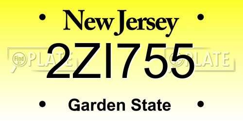 2ZI755 New Jersey License Plate