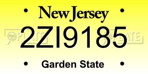 2ZI9185 New Jersey License Plate