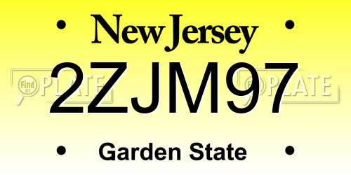 2ZJM97 New Jersey License Plate