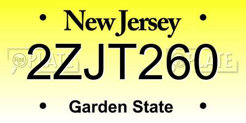 2ZJT260 New Jersey License Plate