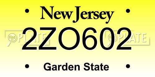 2ZO602 New Jersey License Plate