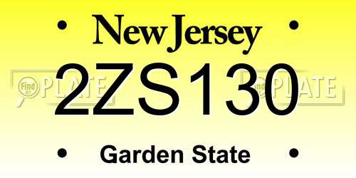 2ZS130 New Jersey License Plate