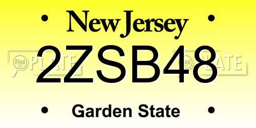 2ZSB48 New Jersey License Plate