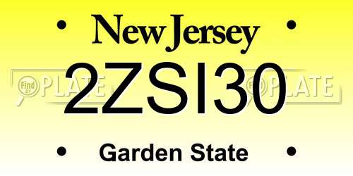 2ZSI30 New Jersey License Plate