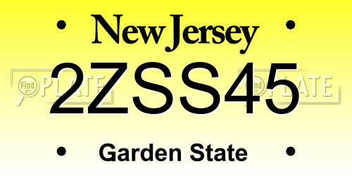 2ZSS45 New Jersey License Plate