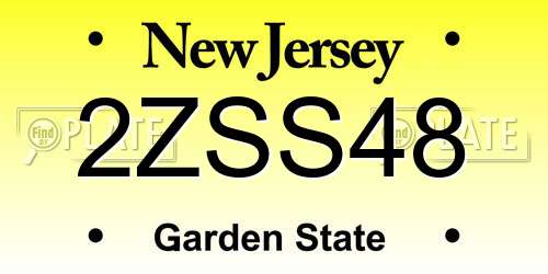 2ZSS48 New Jersey License Plate