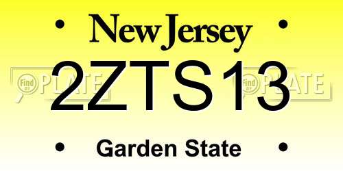 2ZTS13 New Jersey License Plate