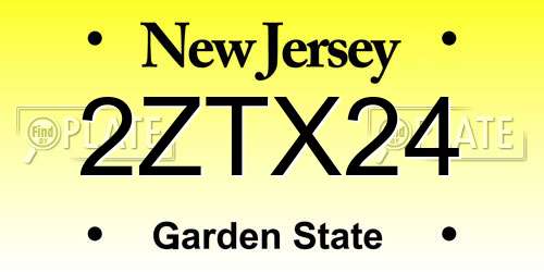2ZTX24 New Jersey License Plate