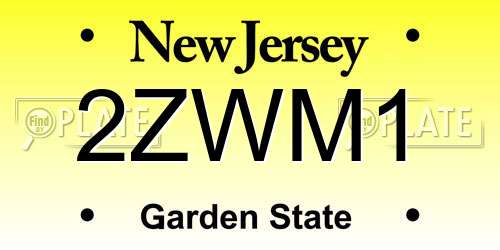 2ZWM1 New Jersey License Plate