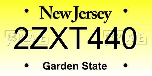 2ZXT440 New Jersey License Plate