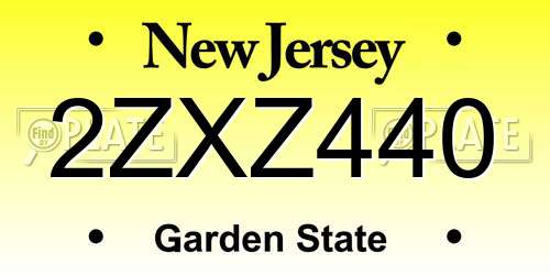 2ZXZ440 New Jersey License Plate