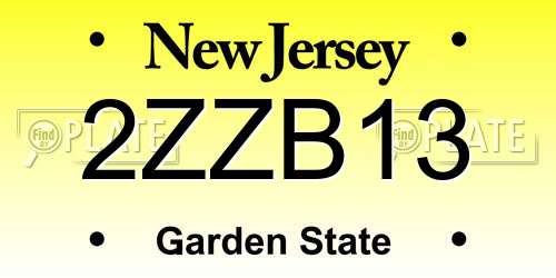2ZZB13 New Jersey License Plate