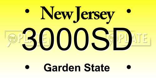 3000SD New Jersey License Plate
