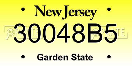 30048B5 New Jersey License Plate