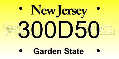 300D50 New Jersey License Plate