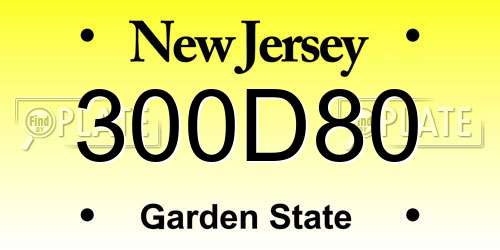 300D80 New Jersey License Plate