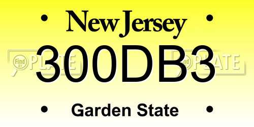 300DB3 New Jersey License Plate