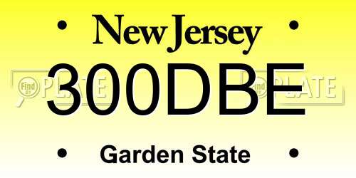 300DBE New Jersey License Plate