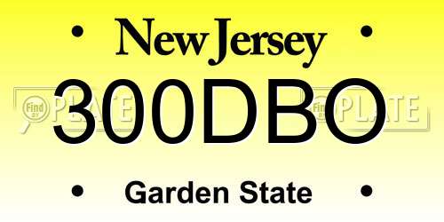 300DBO New Jersey License Plate