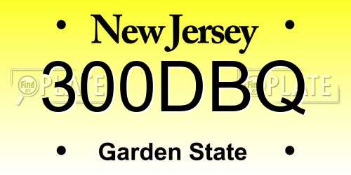 300DBQ New Jersey License Plate