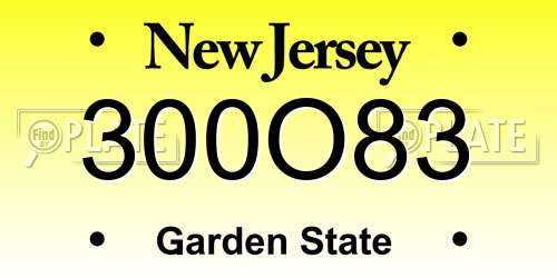 300O83 New Jersey License Plate