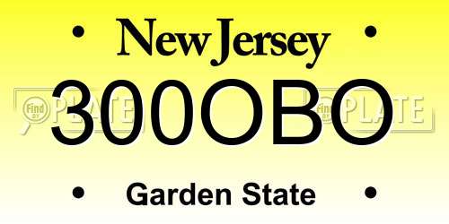 300OBO New Jersey License Plate