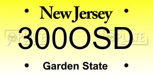 300OSD New Jersey License Plate