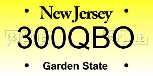 300QBO New Jersey License Plate