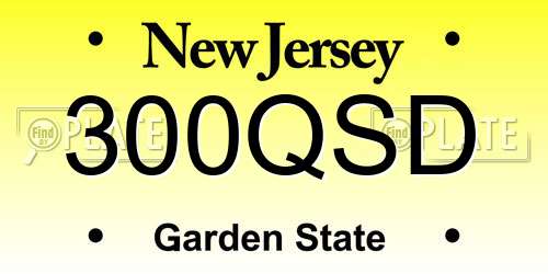 300QSD New Jersey License Plate