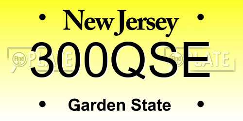 300QSE New Jersey License Plate