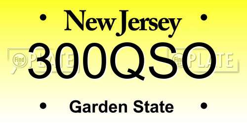 300QSO New Jersey License Plate