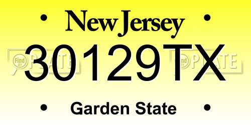 30129TX New Jersey License Plate