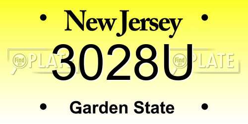 3028U New Jersey License Plate