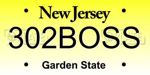 302BOSS New Jersey License Plate