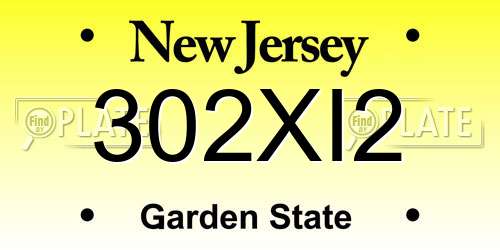 302XI2 New Jersey License Plate