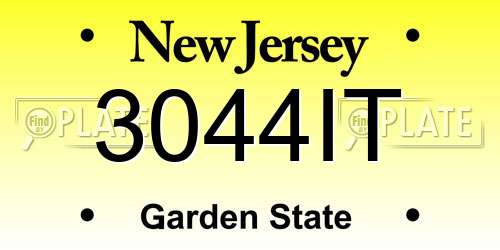 3044IT New Jersey License Plate