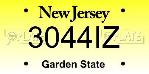3044IZ New Jersey License Plate