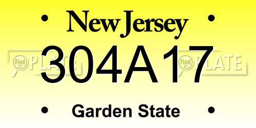 304A17 New Jersey License Plate